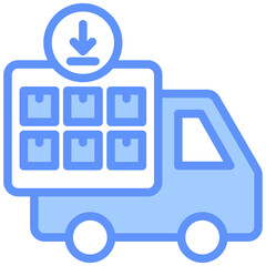 Obraz premium Truckload Icon Outline Blue