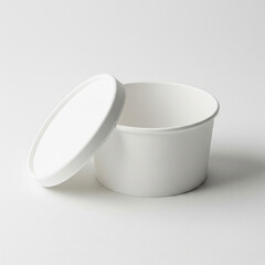 white blank paper bowl with lid for mockup