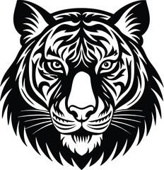 Obraz premium Silhouette Tiger Head