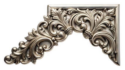 Ornamental Corner Accent: A close-up shot of an ornate corner accent, showcasing intricate details of a vintage, decorative flourish.