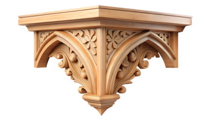 Wooden Architectural Accent: A stunning, digitally crafted illustration captures the intricate beauty of a wooden architectural accent. The meticulously carved details of this ornate element.