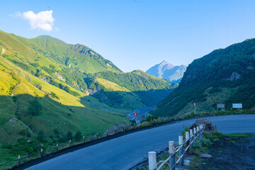beautiful road in the mountains of Georgia in summer
