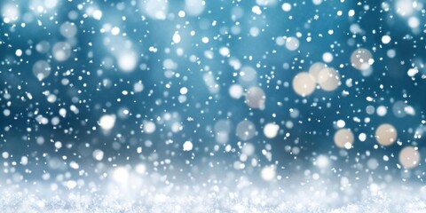 Fototapeta premium Winter Snowfall, flakes falling gently on a cold day with a blurry Background.