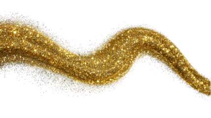 A glittering gold and silver wave flowing across a black background with a shimmering effect