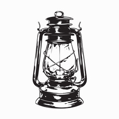 Antique Oil Lamp Lantern Image Vector Isolated on white background.