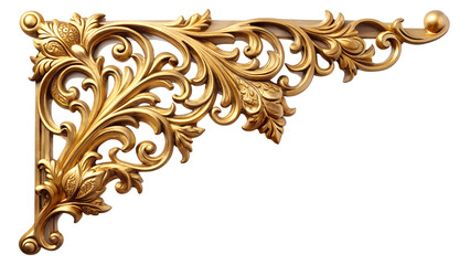 Golden ornament decor : A breathtaking close-up of an elegant golden ornament, a masterpiece of intricate design. The piece stands alone, radiating sophistication and luxury.