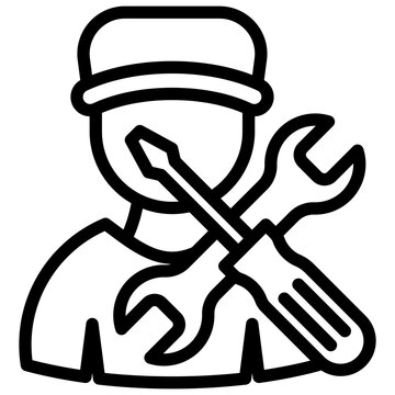 recommend clip art: Repairman Icon Outline
