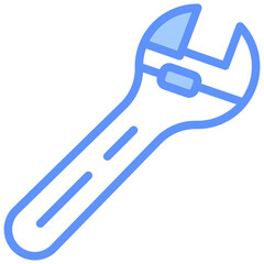 Wrench Icon Outline Blue