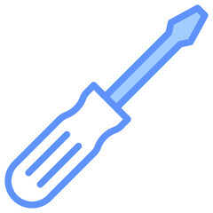 Screwdriver Icon Outline Blue