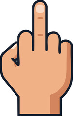Obraz premium Hand Gesture Middle Finger Up Vector Illustration Showing Rude Sign and Offense 