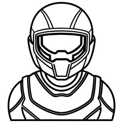 Futuristic AI Helmet – Sleek Vector on White