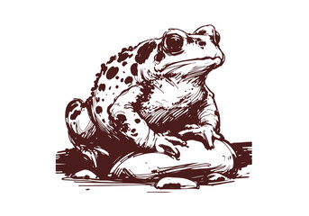 Toad Hand Drawn Natural Illustration Vector Isolated by AZ for Books, Arts, Design and Decoration Graphic Asset