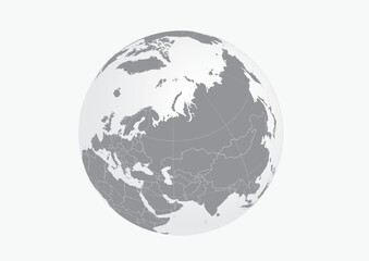 World map globe vector.