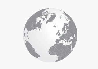 World map globe vector.
