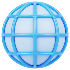 blue globe icon 3d render icon isolated on transparent white background  © FernandoMejia08