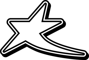 Bold Outline Shooting Star Sticker