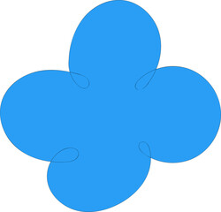 Obraz premium Rounded Four Petal Flower In Blob Style