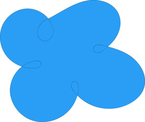 Four Rounded Petal Blob Shape Flower