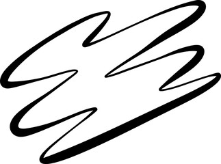 Abstract Scribble Bloom With Zigzag Line Accents