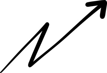 Doodle Arrow With Hooked Curve And Pointed Tip