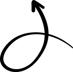 Arrow With Curved Loop And Short Upward Tip