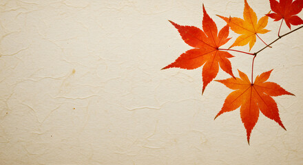 Autumn Maple Leaves on Textured Background | Vibrant Red and Orange Foliage for Seasonal Greetings, Thanksgiving Marketing and Fall Designs