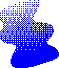 Fototapeta premium Pixel Gradient Blob With Even Halftone Spread