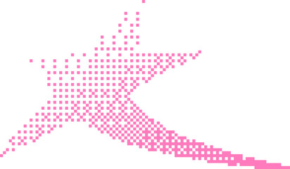 Curved Pixel Gradient Streak Halftone Effect