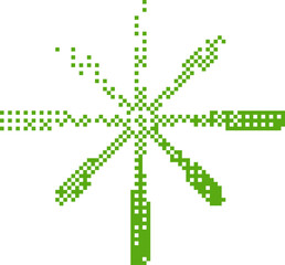 Organic Rounded Flower Pixel Gradient Shape