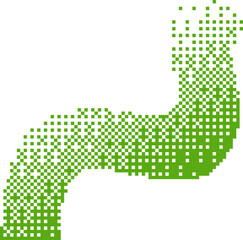 Green Pixel Gradient Halftone Shape