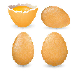 hard boiled egg chicken or yellow fresh raw eggs