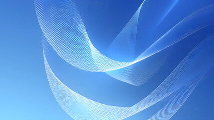 Abstract Blue Gradient Background with White Thin Lines Forming Circles: Minimalist Vector Illustration