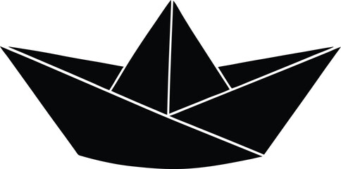 black and white paper boat