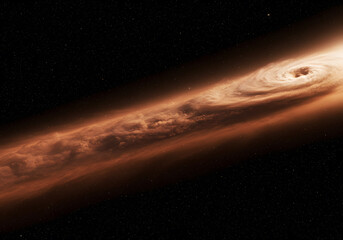 Orange brown galaxy in deep space