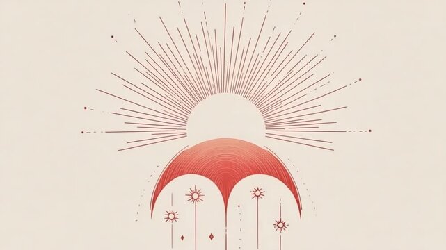 Elegant Bohemian Sun and Celestial Elements Animation for Mystical Projects
