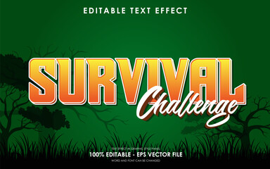 Editable survival challenge text effect