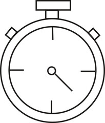 Minimalist Stopwatch Outline Vector Illustration for Time Management, Fitness Tracking, Sport Timer, and Productivity Design
