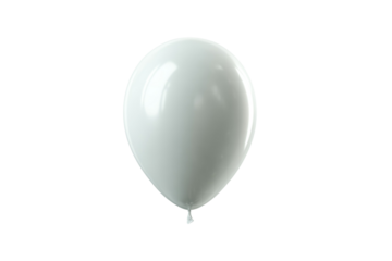 A white balloon is floating in the air