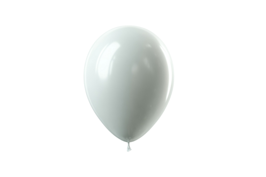 A white balloon is floating in the air