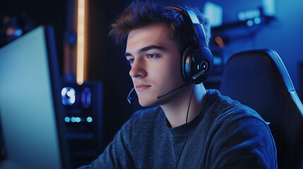 young man call center operator