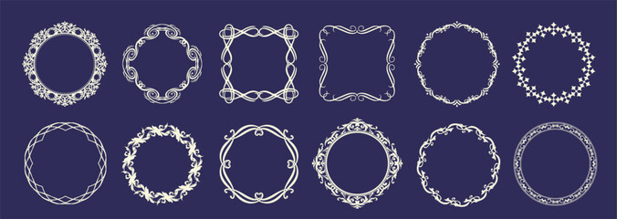 Antique Frame Design Collection: Vintage Decorative Frame Set