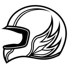 Flaming Helmet Vector – Clean White Background