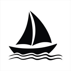 Elegant Sailboat Silhouette: Nautical Icon for Travel, Marine, and Adventure Themes

