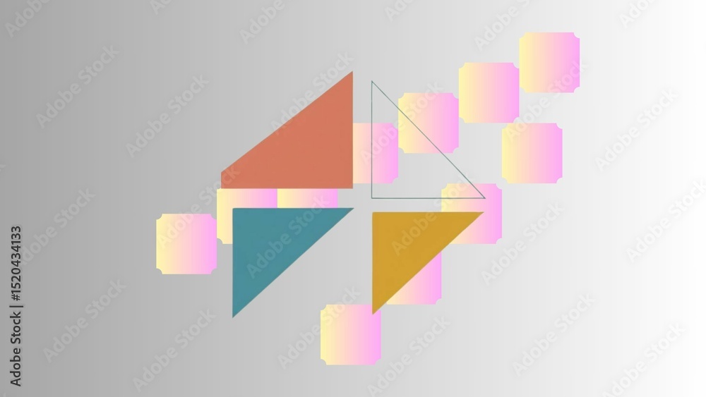 Aufkleber Abstract geometric shapes background with triangles and squares for graphic design projects use cases