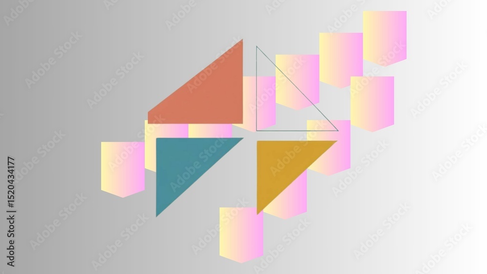 Aufkleber Abstract geometric background with triangles and cubes modern design for web and print use