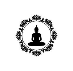 vector illustration of a silhouette of a buddha