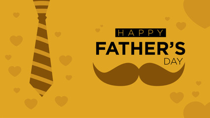 Happy Father's Day background banner for your celebration in yellow color