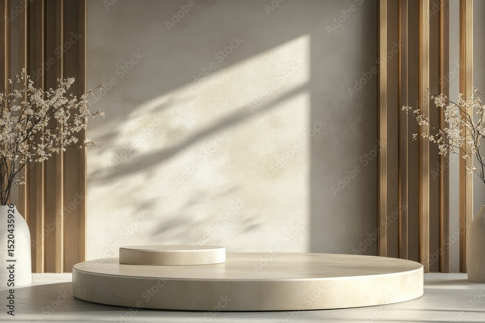 Poster 3d rendering abstract platform podium product presentation backdrop background