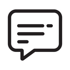 Fototapeta premium Chat Message Icon Flat Speech Bubble Vector Symbol for Communication, Comments and Text Message