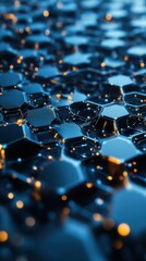 Obraz premium Abstract hexagonal mosaic pattern with soft light reflections and dark accents